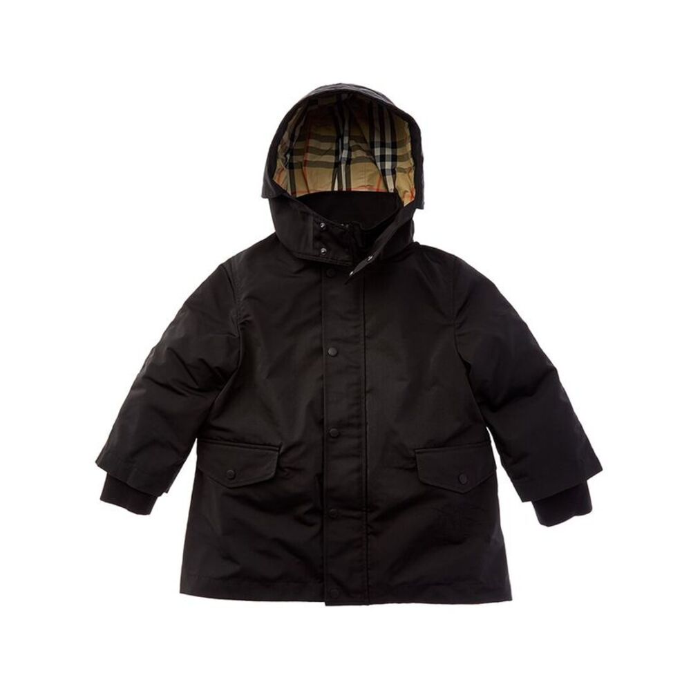 Burberry Girls Detachable Warmer Parka, Black